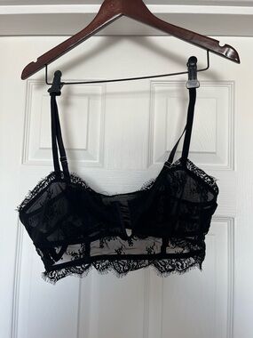 Free People Black Sheer Bralette